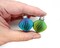 8 Miniature Ornaments, Pretty Rainbow Swirls for Small Christmas Trees, about 1 inch high, Adorabilities